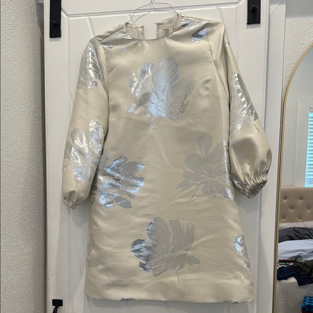 ANN MASHBURN Cream Dress with Silver Accents